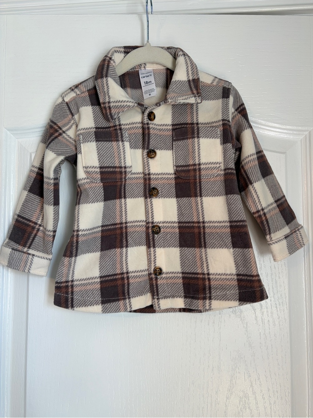NWOT Carterโs Fleece Button-Up 18M